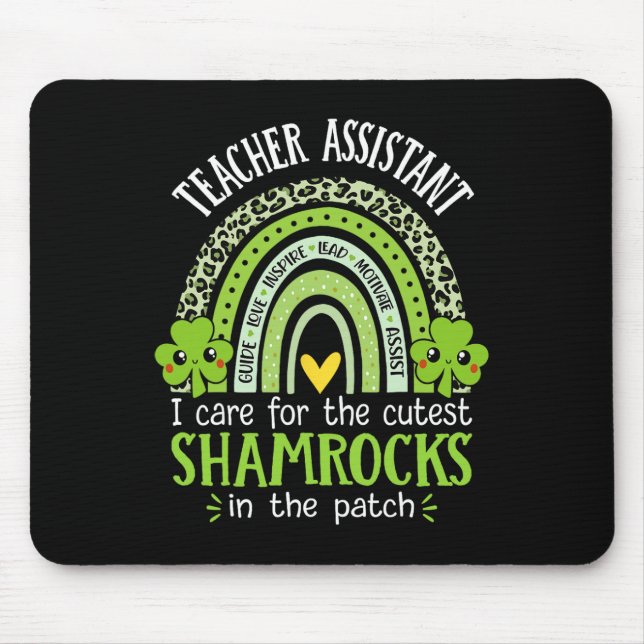 Tapis De Souris Enseignant Instant St Patricks Day Shamrocks Ensei (Devant)