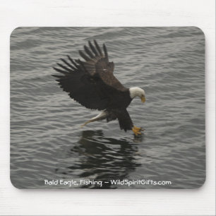 Tapis De Souris Ensemble de cadeaux d'aigle à tête plate de pêche