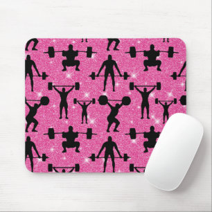Tapis De Souris Entraînement Fitness Gym Sport Paillettes Roses