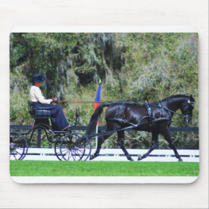 Tapis De Souris entraînement noir simple de chariot de cheval