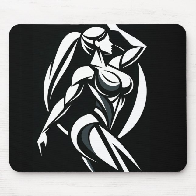 Tapis De Souris Entraînement Personnel de Fitness pour Femme Forte (Devant)