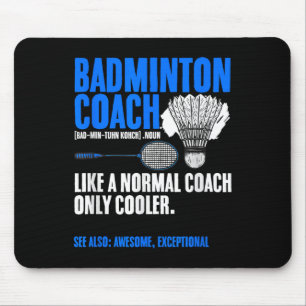 Tapis De Souris Entraîneur de badminton raquette volant passe-temp