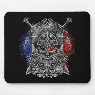 Tapis De Souris Épées de corbeaux d'Odin Mythologie Viking drapeau