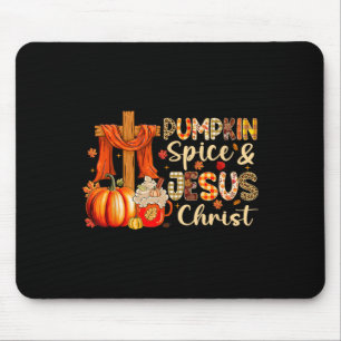 Tapis De Souris Épice citrouille Jésus Christ Thanksgiving automne