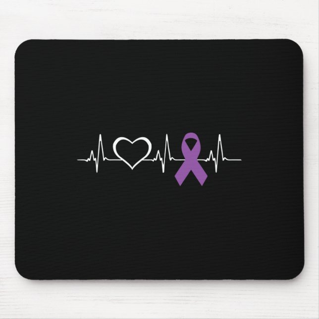 Tapis De Souris Epilepsie Sensibilisation Coeur bit Ruban (Devant)