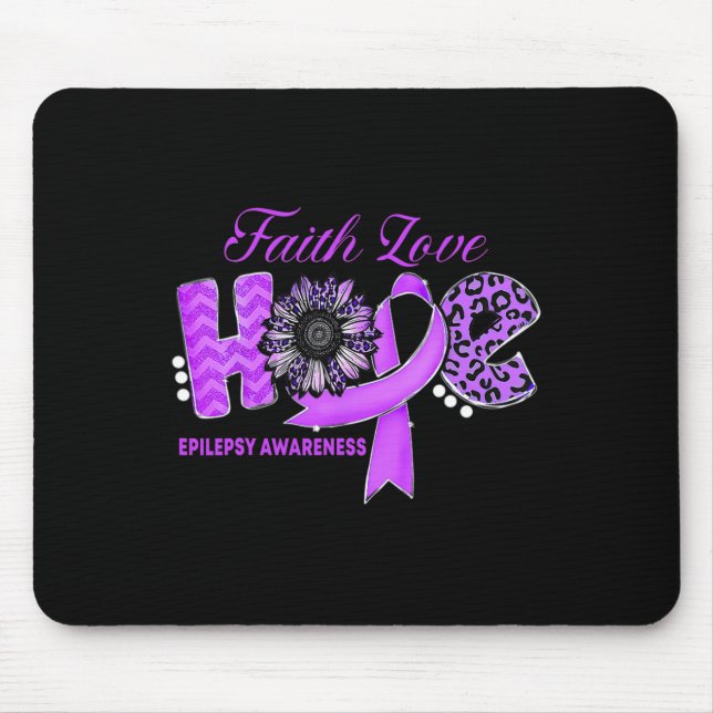 Tapis De Souris Epilepsy Awarenesshope Ribbon Sunflower  (Devant)
