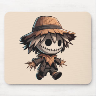 Tapis De Souris Épouvantail d'Halloween mignon