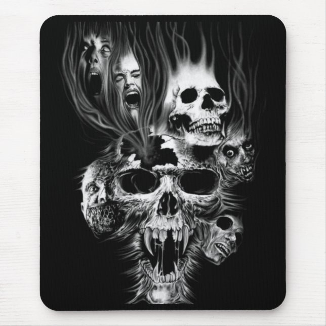Tapis De Souris Epouvante d'Halloween - (Devant)