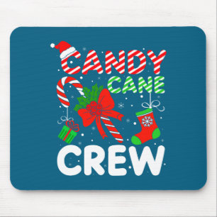 Tapis De Souris Équipe Canne à Sucre Noël Drôle Xmas Famille Corre