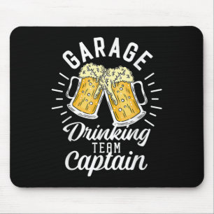 Tapis De Souris Équipe De Boissons De Garage Capitaine Funny Bière