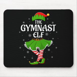 Tapis De Souris Équipe de lutins de gymnastique Noël Famille Fille