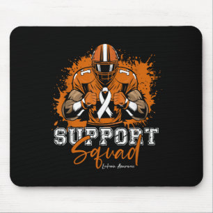 Tapis De Souris Équipe de soutien Football Orange Ribbon Leukemia