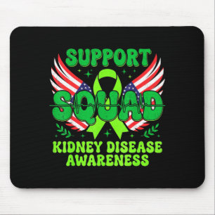 Tapis De Souris Équipe de soutien Ruban vert Maladie rénale