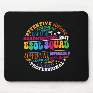 Tapis De Souris Équipe d'enseignants et d'élèves Esol Squad de ret