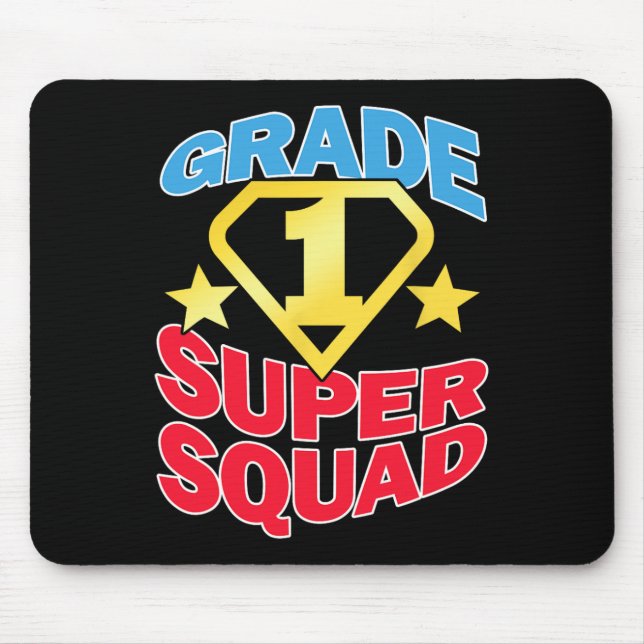 Tapis De Souris Équipe d'enseignants superhero de 1re année (Devant)