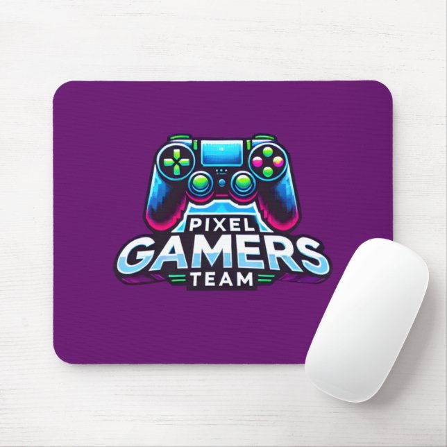 Tapis De Souris Équipe Pixel Gamers - Gamer Violet (Avec souris)