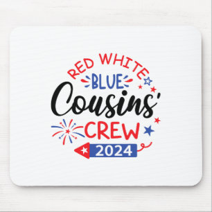 Tapis De Souris Équipe Rouge Blanc Et Bleu 4 juillet Famille