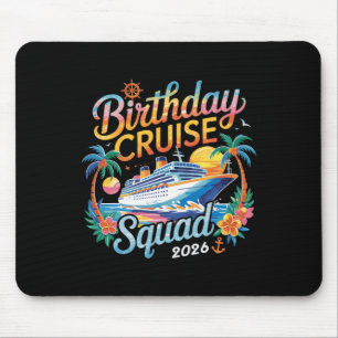 Tapis De Souris Équipée de croisière d'anniversaire 2026 Vacances