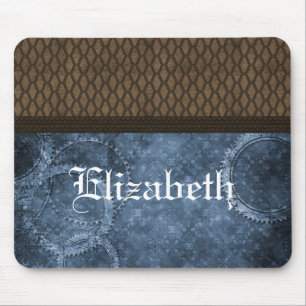 Tapis De Souris Équipement en métal Steampunk Mousepad, Bleu