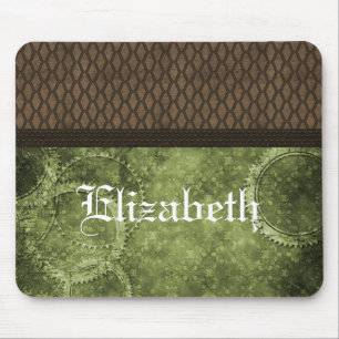Tapis De Souris Équipement en métal Steampunk Mousepad, vert