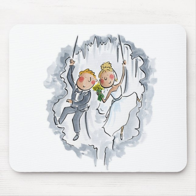 Tapis De Souris Escalade Mariage Couple (Devant)