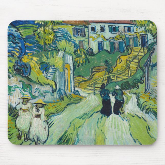Tapis De Souris Escalier à Auvers par van Gogh : (Devant)