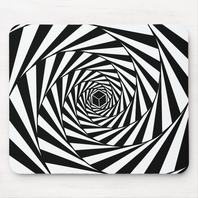 Tapis De Souris Escalier en spirale tourbillonnant abstrait noir e (Devant)