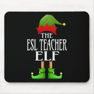 Tapis De Souris Esl Enseignant Elf Xmas Funny Family Matching Grou