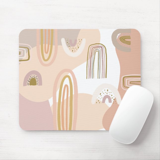 Tapis De Souris Espace de travail moderne Abstrait Rainbow Motifs (Avec souris)