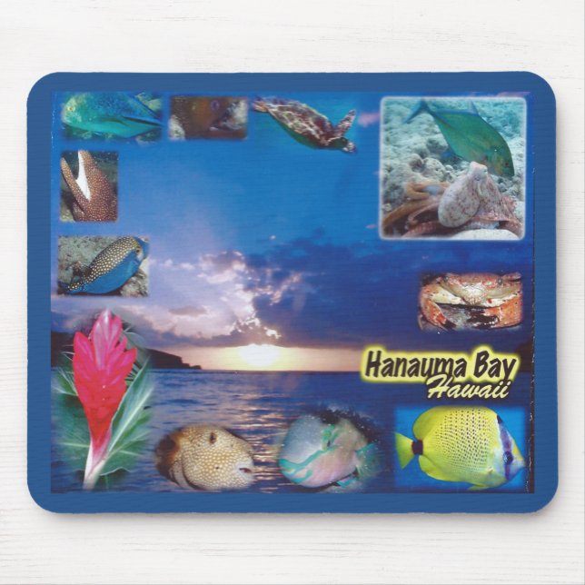 Tapis De Souris Espèce marine de baie d'Hawaï Hanauma (Devant)