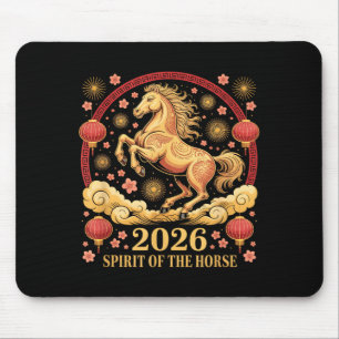 Tapis De Souris Esprit de l'année du cheval 2026 Dame Fortune Cowg