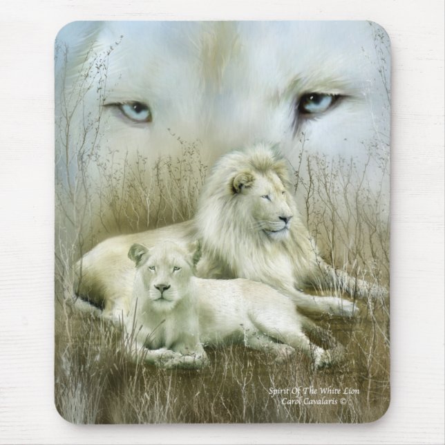Tapis De Souris Esprit des lions blancs Mousepad (Devant)
