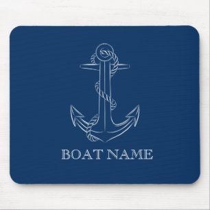 Tapis De Souris Esprit Nautique Ancre Bleu Marine