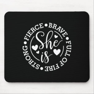 Tapis De Souris Est Forte Force Brave Feu Plein De Feu Feministe F