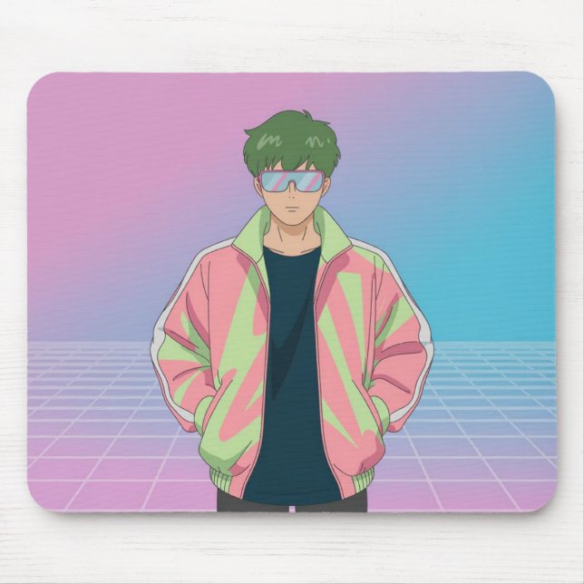 Tapis de souris esthétique d'anime rétro 90 (Devant)