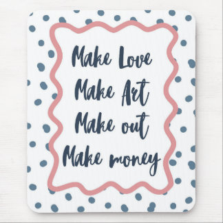 Tapis De Souris esthétique Rétro "Faire l'amour, Art, Embrasser, A