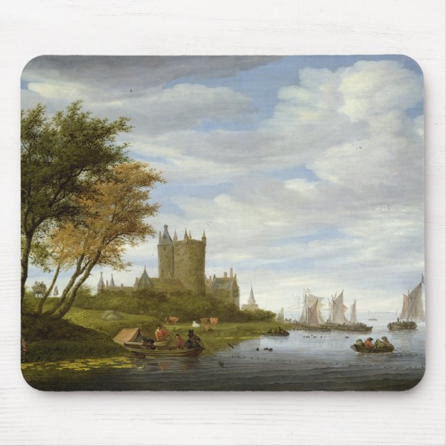 Tapis De Souris Estuaire de rivière avec un château (Devant)