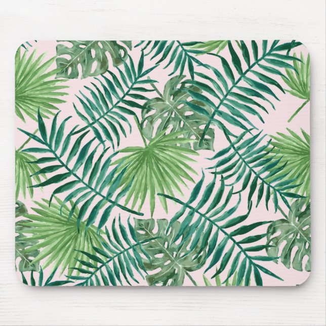 Tapis De Souris Étanchéité Tropicale sur le rose pâle (Devant)
