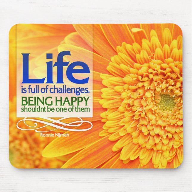 Tapis De Souris Étant Mousepad de motivation heureux (Devant)