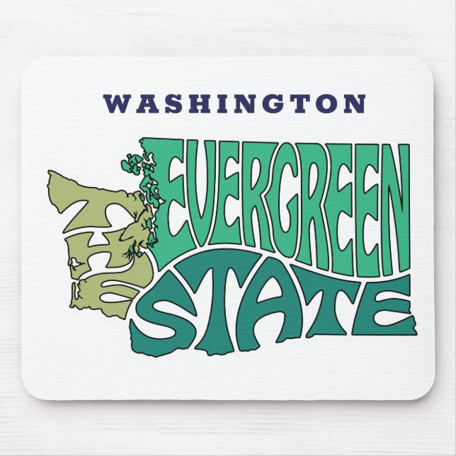 Tapis De Souris État de Washington Pseuname Word Art (Devant)