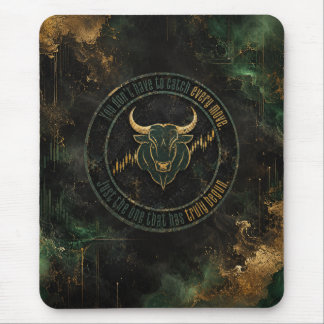 Tapis De Souris État d'esprit de trading Émeraude Or Taureau