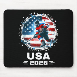 Tapis De Souris États-Unis 2026 Hockey Drapeau Américain Femmes Ho
