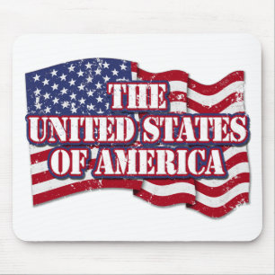 Tapis De Souris États-Unis d'Amérique avec drapeau en détresse