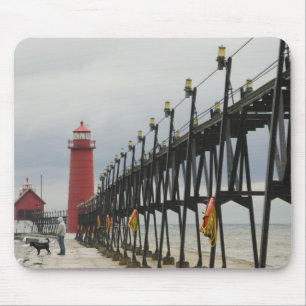 Tapis De Souris États-Unis, Michigan, rive du lac Michigan, Grand 