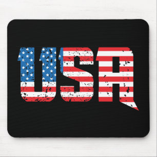 Tapis De Souris États-Unis patriotiques en rouge, blanc et bleu