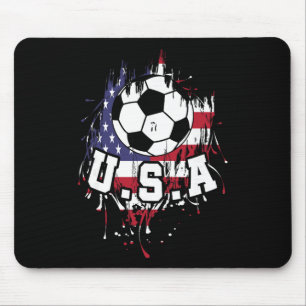 Tapis De Souris États-Unis Soccer Football Américain Usa Futbol