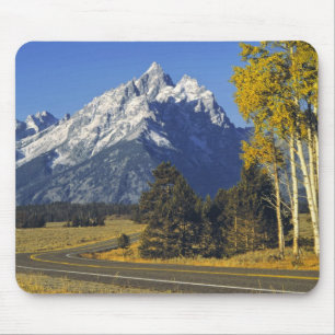 Tapis De Souris États-Unis, Wyoming, Grand Teton NP. Teton Parkway