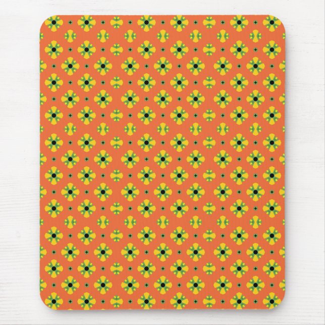 Tapis De Souris Été Bright Orange Jaune Vert Diamant Motif (Devant)