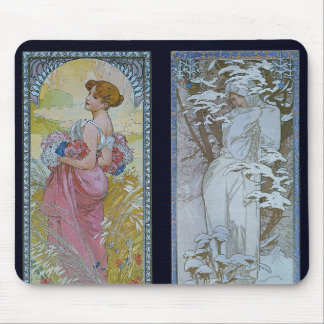 Tapis De Souris "Été et hiver " d'Alphonse Mucha
