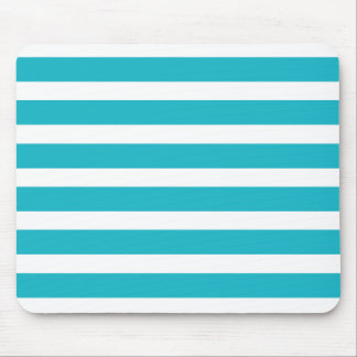 Tapis De Souris Été nautique de turquoise et de rayure blanche